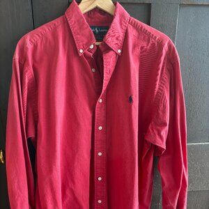 Ralph Lauren Blake Red Cotton Button Down Shirt M